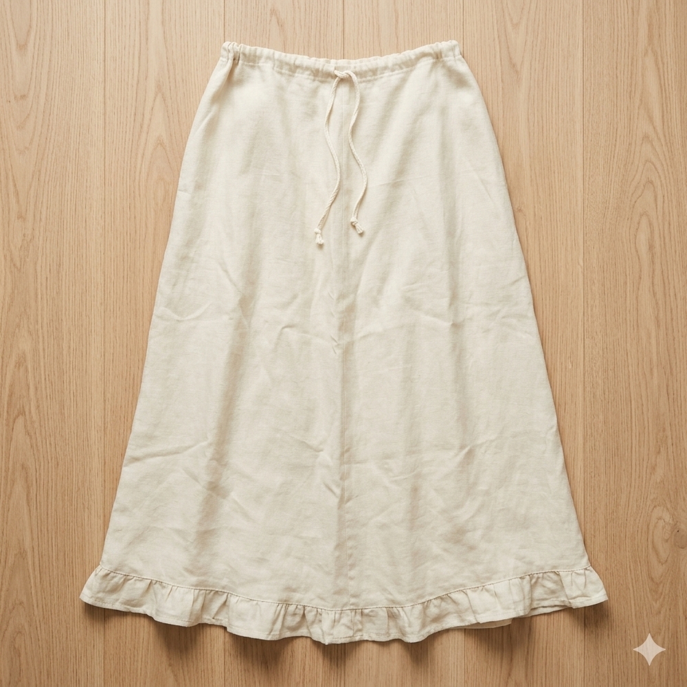 CP Shades Cream A-Line Maxi Skirt